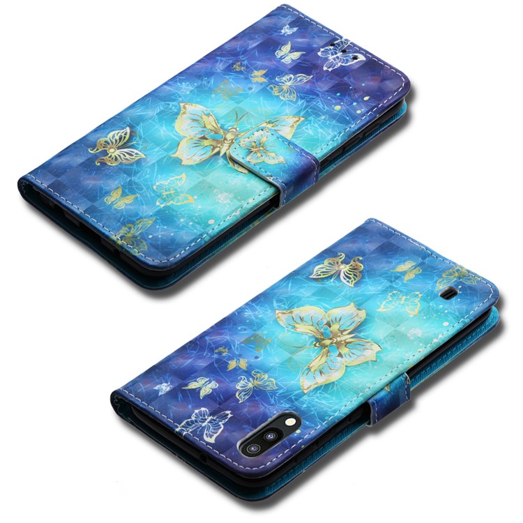 Pattern Printing Leather Wallet Case for Samsung Galaxy M10 - Butterfly Pattern-6