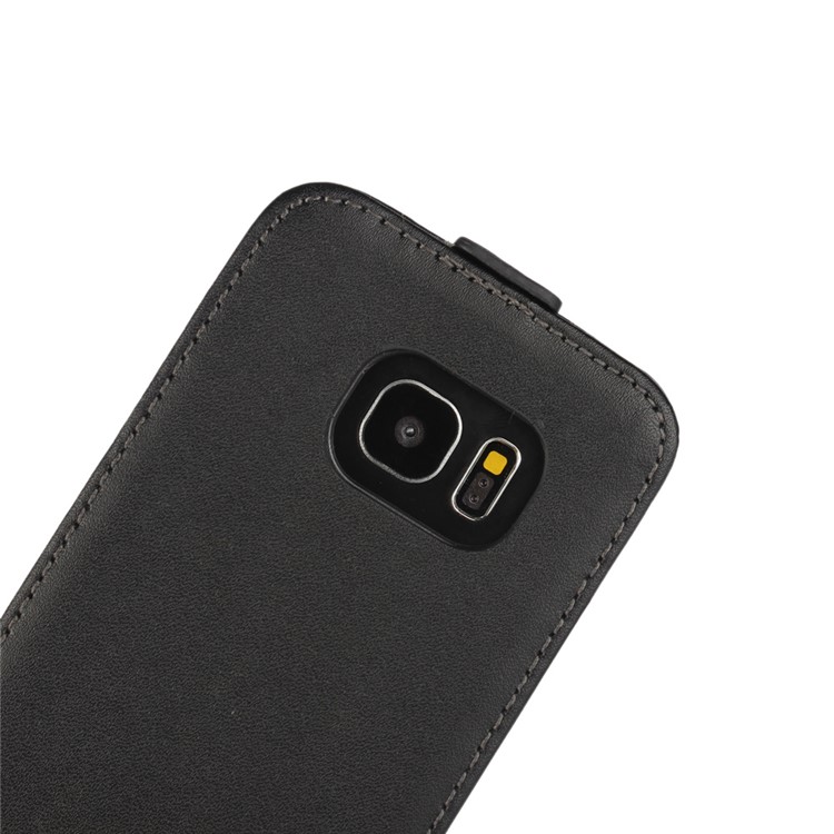 Estojo de couro dividido genuíno Flip genuíno para Samsung Galaxy S7 edge G935 - negro-3