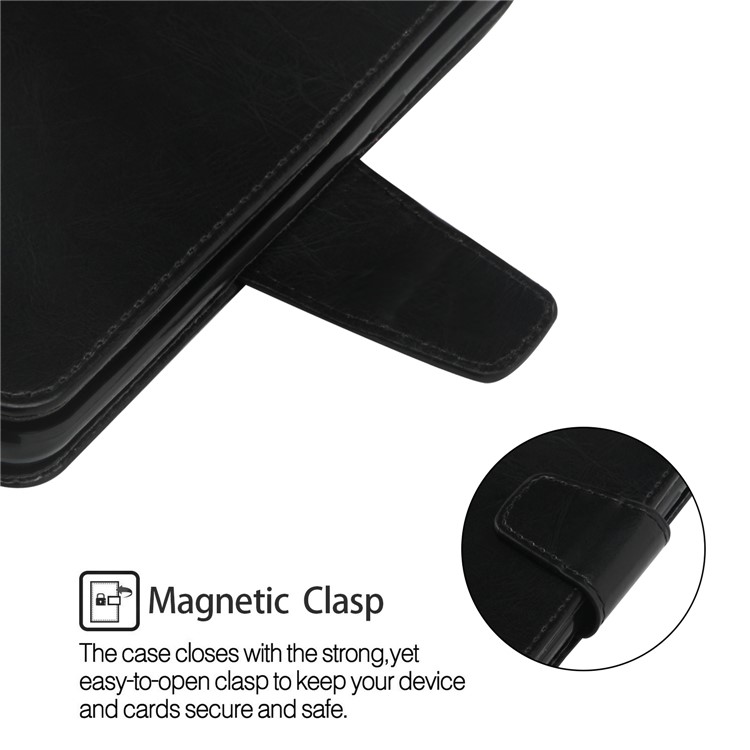 Retro Style PU Leather Magnetic Wallet Stand Cover for Samsung Galaxy S10 - Black-5