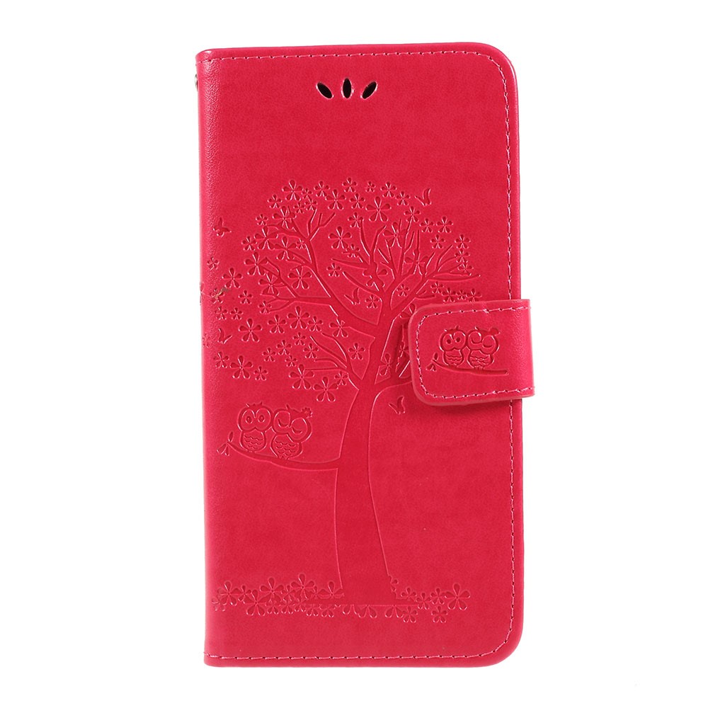 Estuche De Cuero Billetera Magnética Billetera De PU Cubierta Con Soporte Para Samsung Galaxy A10 - Rojo-1