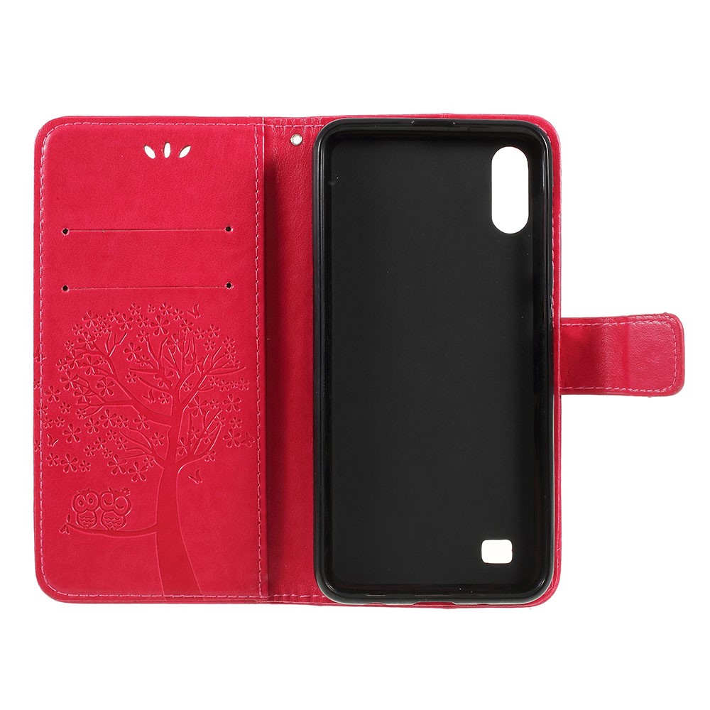 Estuche De Cuero Billetera Magnética Billetera De PU Cubierta Con Soporte Para Samsung Galaxy A10 - Rojo-4