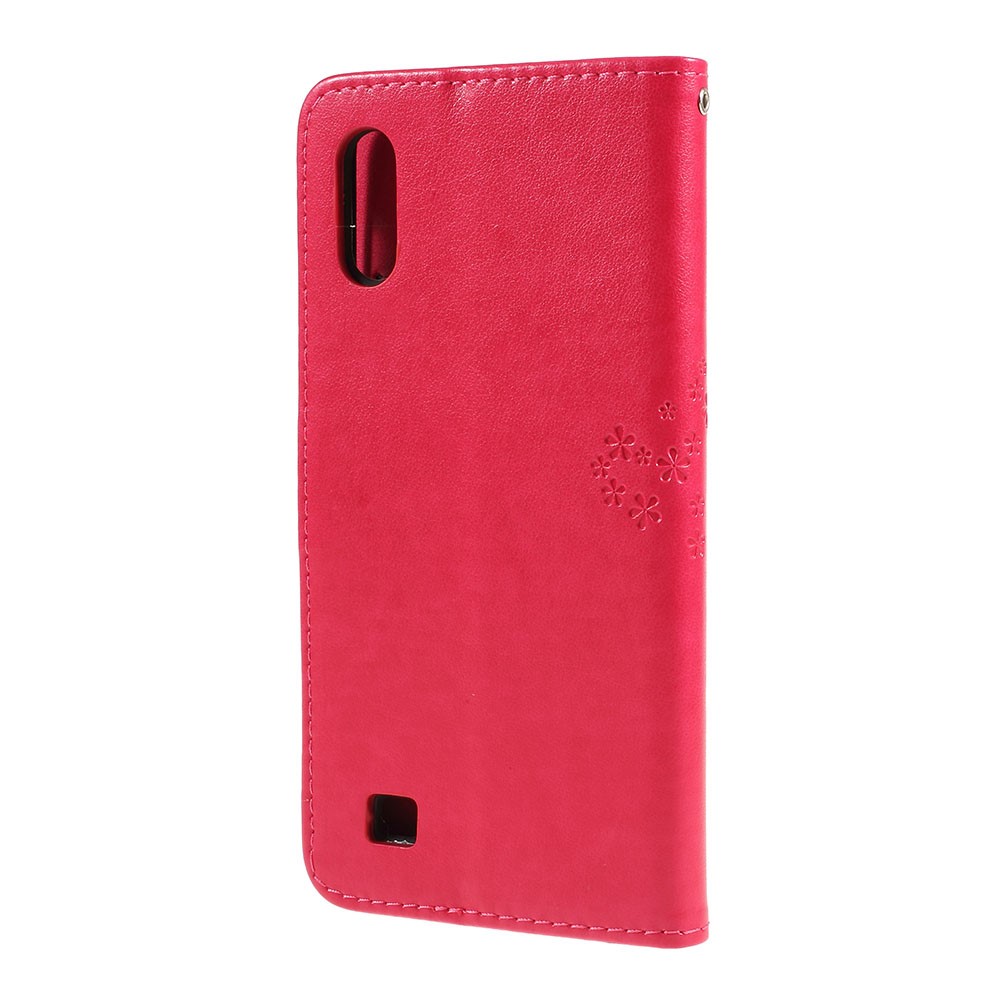 Estuche De Cuero Billetera Magnética Billetera De PU Cubierta Con Soporte Para Samsung Galaxy A10 - Rojo-6