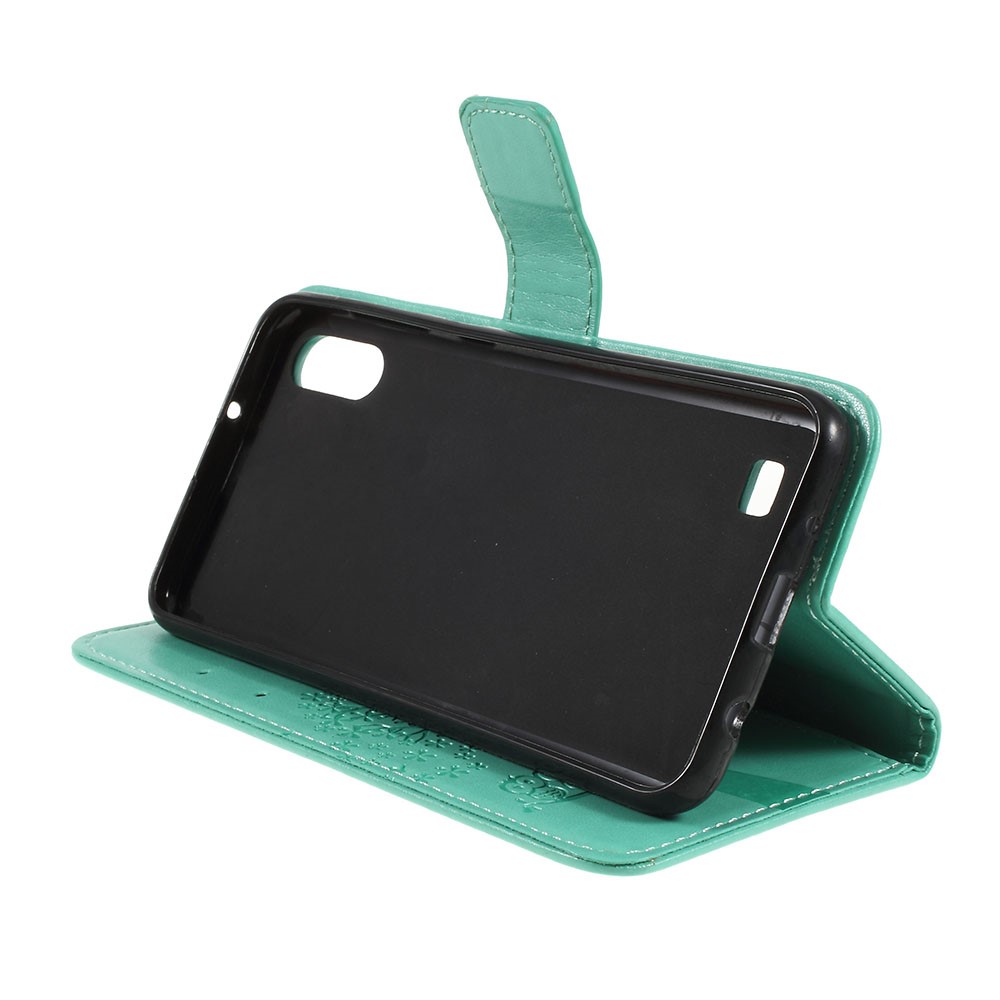 Tampa Magnética Do Couro Do Plutônio Da Carteira Da Coruja Da Árvore Da Impressão Com Suporte Para A Galáxia A10 De Samsung - Verde-2
