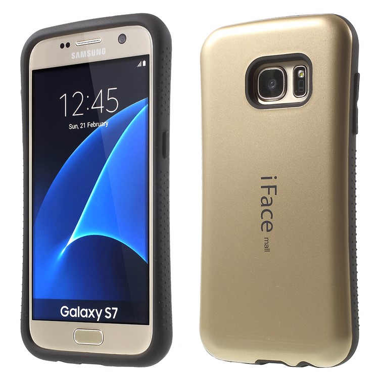 

IFACE MALL Glossy PC + TPU Cover for Samsung Galaxy S7 G930 - Gold