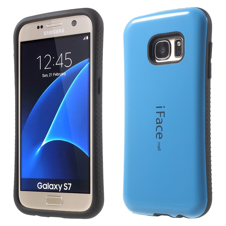 

IFACE MALL Glossy PC TPU Hybrid Case for Samsung Galaxy S7 G930 - Dark Blue