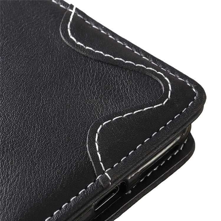 S-shape Textured Leather Wallet Case for Samsung Galaxy M30 / A40S - Black-4