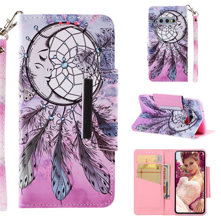 Pattern Printing Wallet Stand Leather Case for Samsung Galaxy S10e - Dream Catcher-1