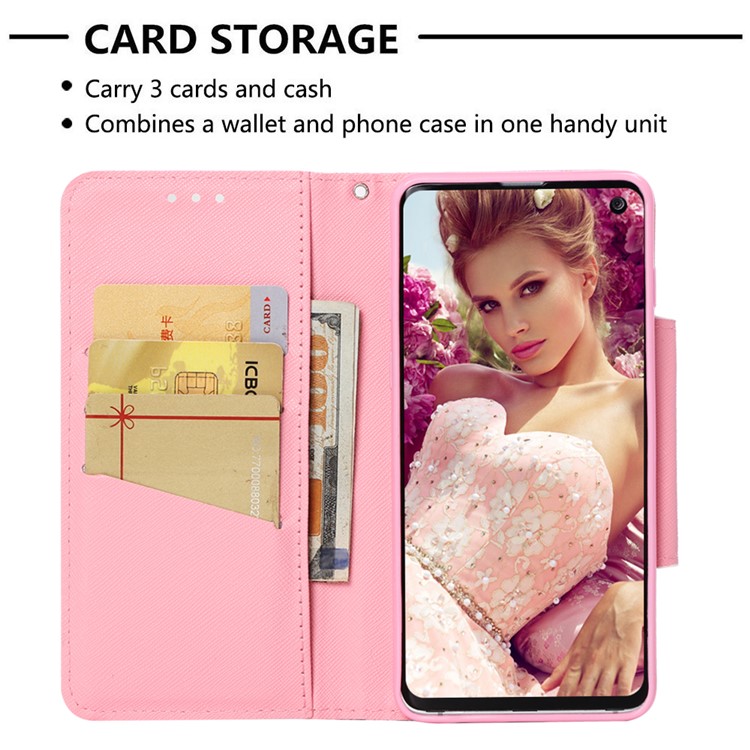 Pattern Printing Wallet Leather Magnetic Flip Casing for Samsung Galaxy S10 - Wind Bell-6