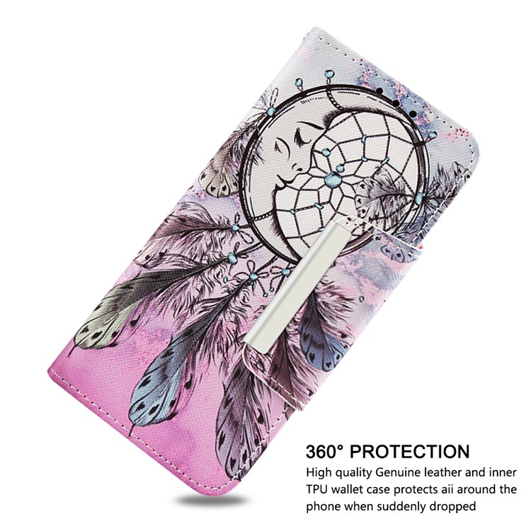 Pattern Printing Wallet Leather Magnetic Flip Casing for Samsung Galaxy S10 - Wind Bell-8