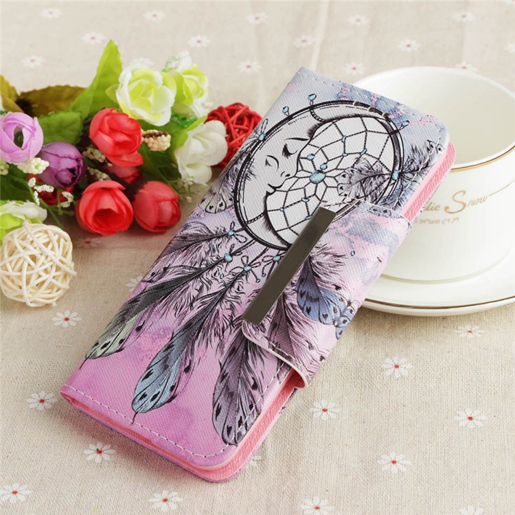 Pattern Printing Wallet Leather Magnetic Flip Casing for Samsung Galaxy S10 - Wind Bell-9