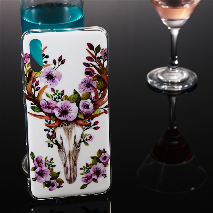 Noctilucent IMD TPU Cell Phone Case for Samsung Galaxy M10 - Flowered Elk-6