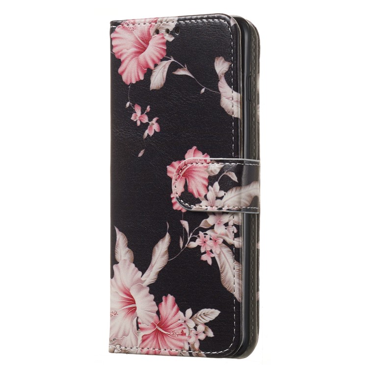 Pattern Printing Wallet Stand PU Leather Case for Samsung Galaxy S10 - Pretty Flower-5