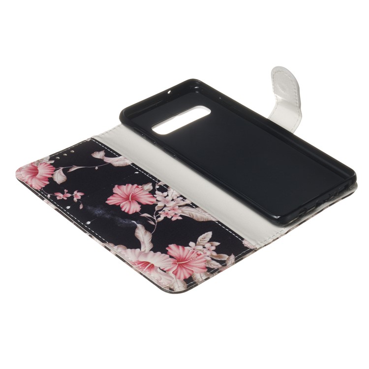 Pattern Printing Wallet Stand PU Leather Case for Samsung Galaxy S10 - Pretty Flower-7