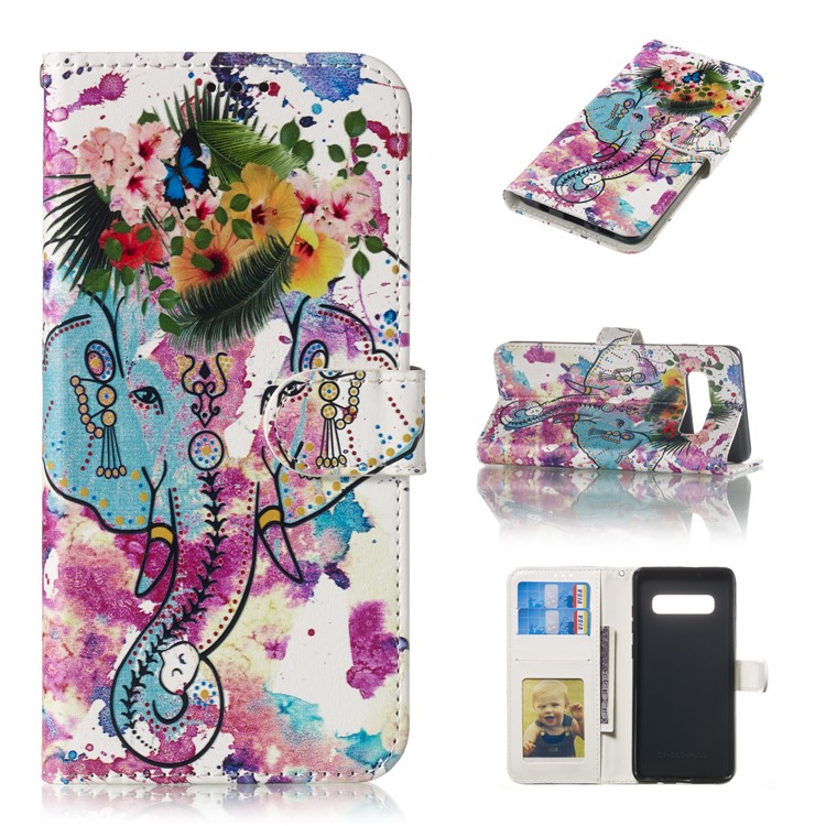 

Embossment Patterned Leather Wallet Case for Samsung Galaxy S10 Plus - Elephant, Galaxy S10 Plus