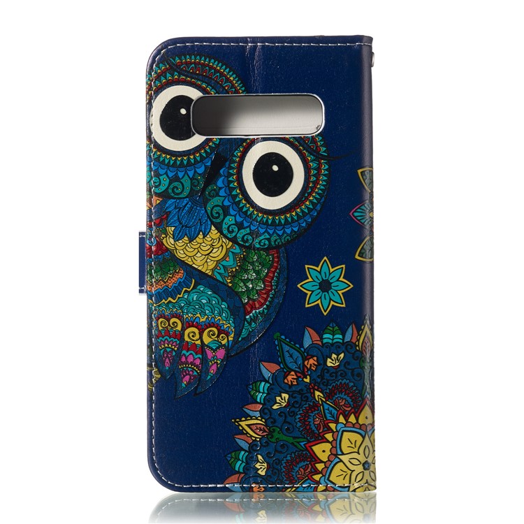 Embossment Patterned Leather Wallet Case for Samsung Galaxy S10 Plus - Owl-3