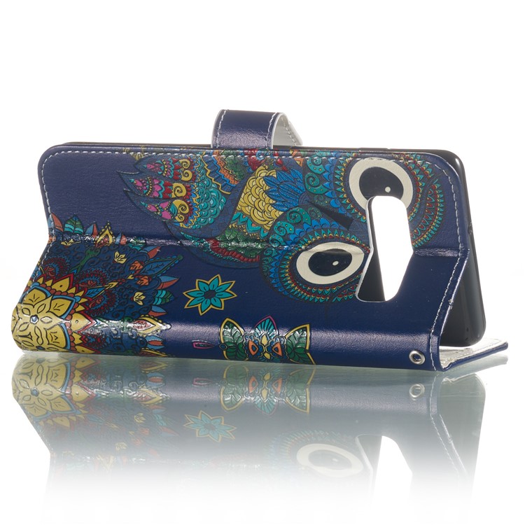 Embossment Patterned Leather Wallet Case for Samsung Galaxy S10 Plus - Owl-6