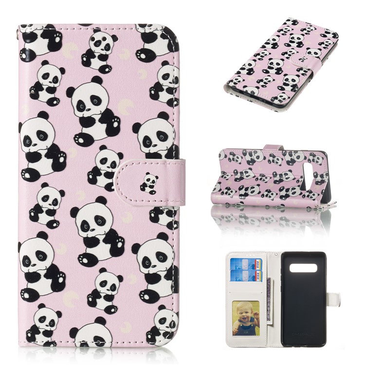 

Embossment Patterned Leather Wallet Case for Samsung Galaxy S10 Plus - Pandas, Galaxy S10 Plus