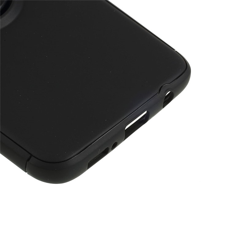 Case TPU di Kickstand Ring di Finger (tela in Metallo Magnetico Incorporato) Per Samsung Galaxy A70 - Tutto Nero