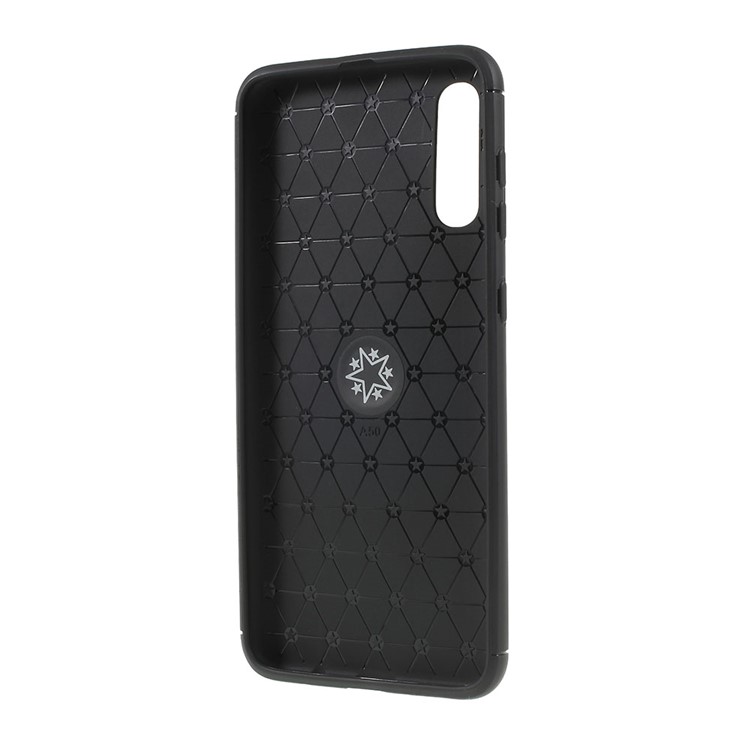 Para Samsung Galaxy A50 / A50 / Case de Teléfono TPU Suave A30s Con Soporte de Kickstand Magnético de Anillo - Todo Negro