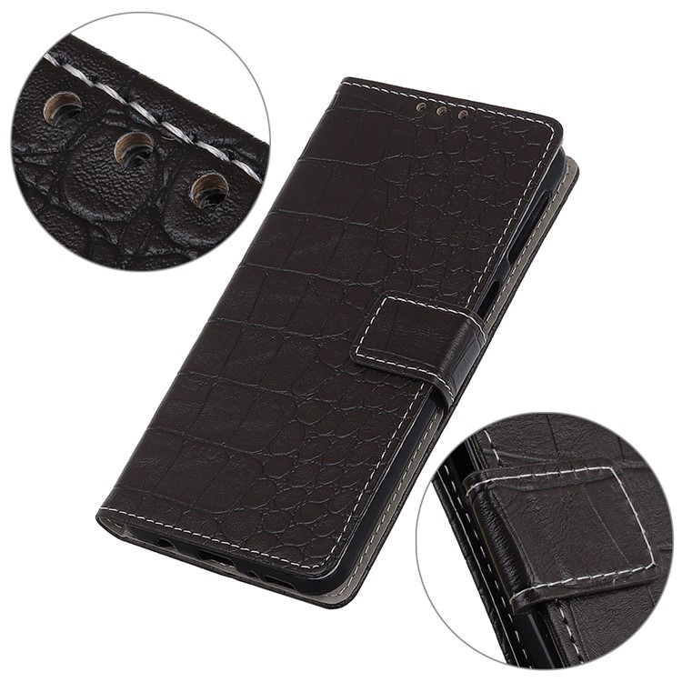 Crocodile Texture PU Leather Stand Wallet Phone Case for Samsung Galaxy M30 - Black-8