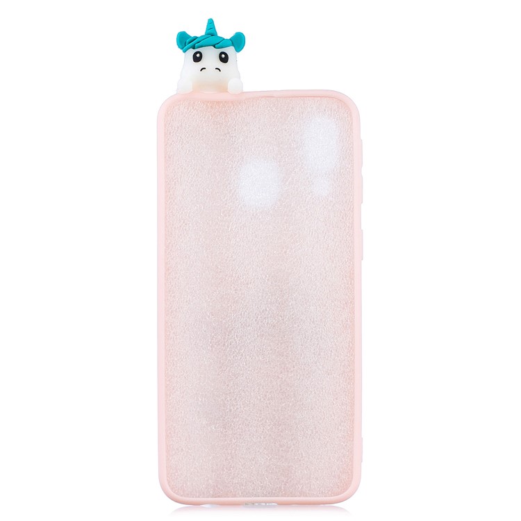 Pattern Printing TPU Gel Mobile Casing for Samsung Galaxy A40 with 3D Animal Doll - Unicorn Enjoying Music-3