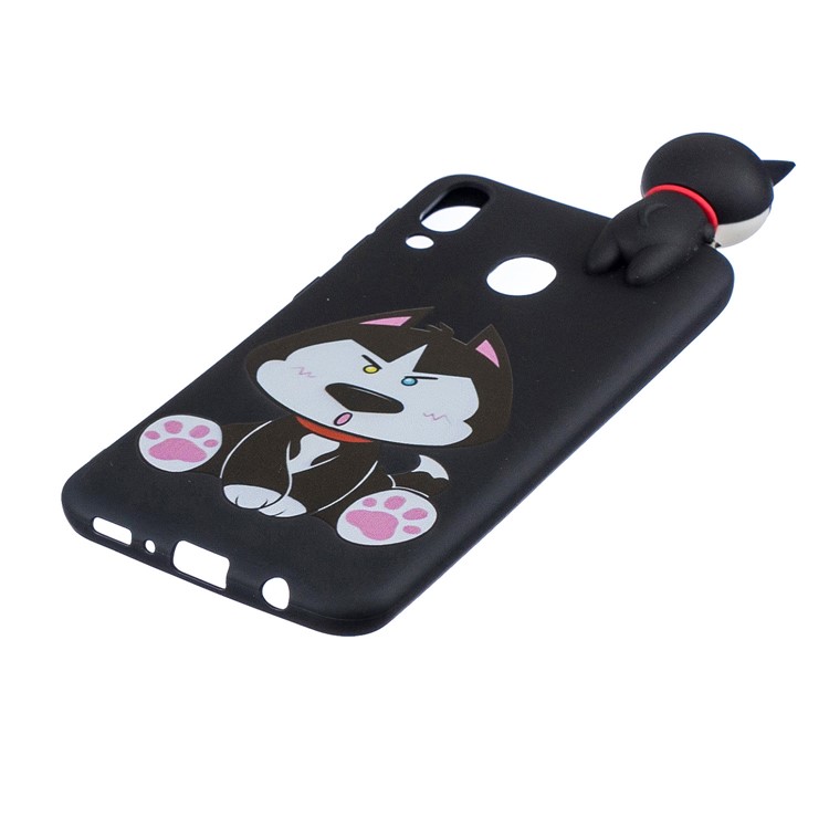 For Samsung Galaxy M20 Pattern Printing TPU Gel Back Case with 3D Animal Doll - Dog-2