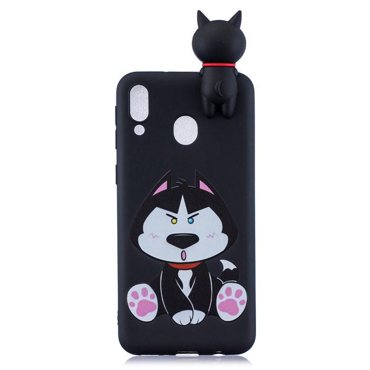 For Samsung Galaxy M20 Pattern Printing TPU Gel Back Case with 3D Animal Doll - Dog-5