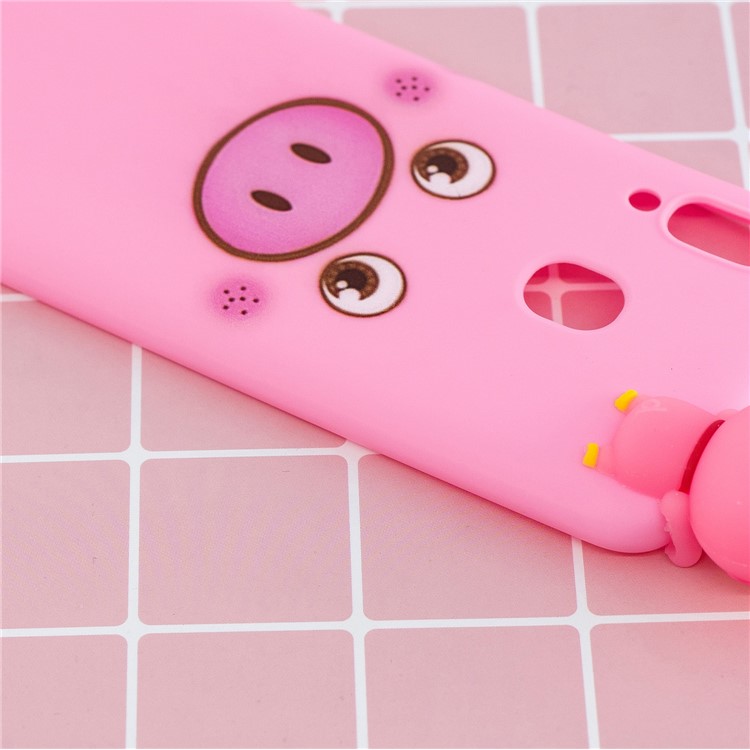 For Samsung Galaxy A30 Pattern Printing TPU Cell Phone Cover with 3D Animal Doll - Pig-10