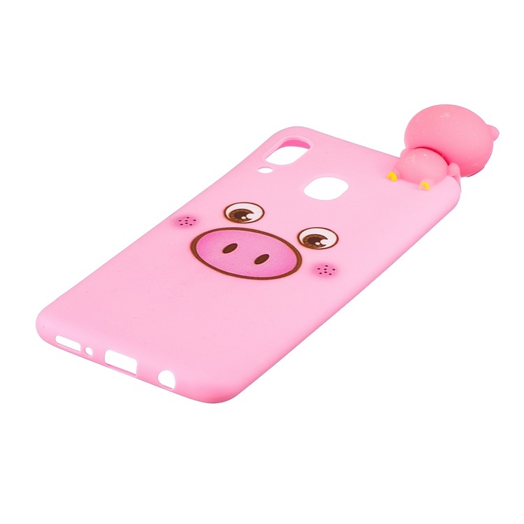 For Samsung Galaxy A30 Pattern Printing TPU Cell Phone Cover with 3D Animal Doll - Pig-4