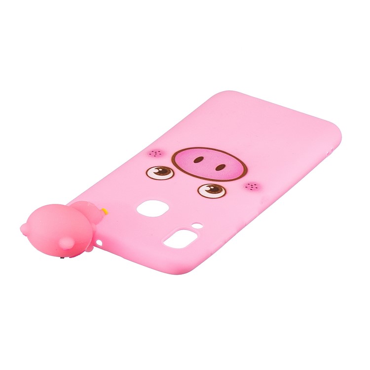 For Samsung Galaxy A30 Pattern Printing TPU Cell Phone Cover with 3D Animal Doll - Pig-5