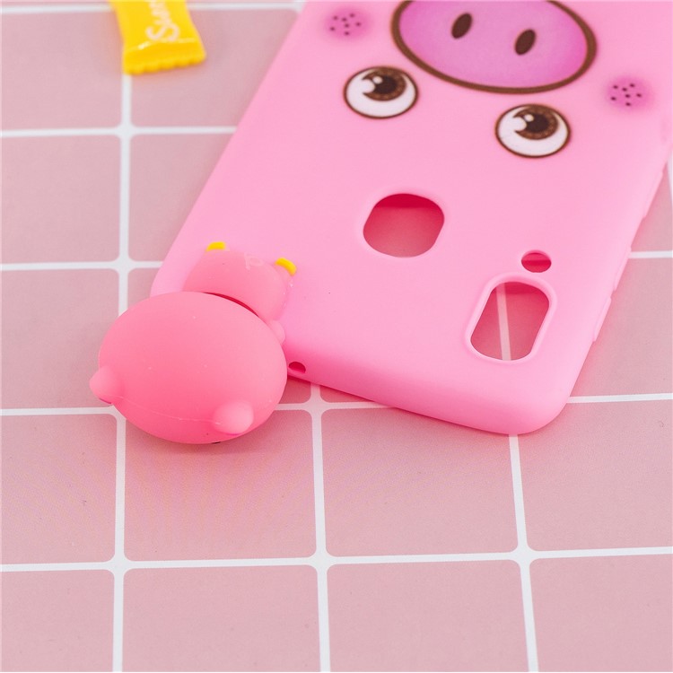 For Samsung Galaxy A30 Pattern Printing TPU Cell Phone Cover with 3D Animal Doll - Pig-9