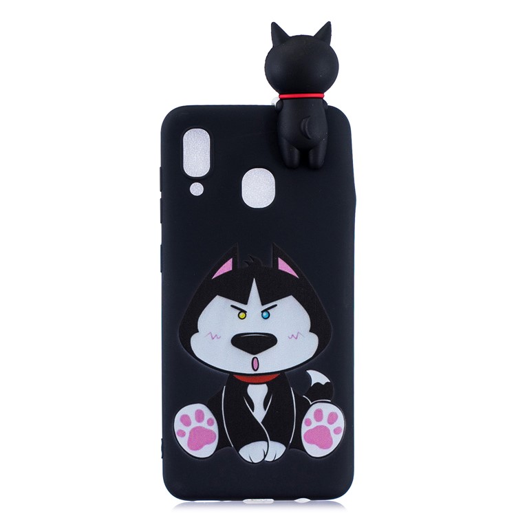 For Samsung Galaxy A30 Pattern Printing TPU Cell Phone Cover with 3D Animal Doll - Dog-2