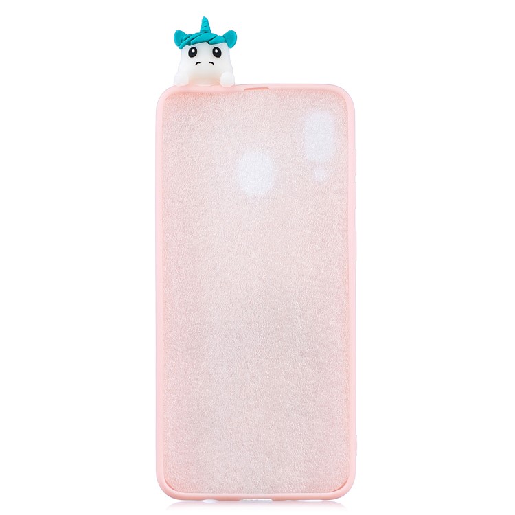 For Samsung Galaxy A30 Pattern Printing TPU Cell Phone Cover with 3D Animal Doll - Unicorn Enjoying Music-3