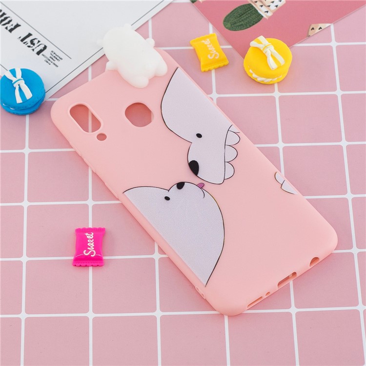 For Samsung Galaxy A30 Pattern Printing TPU Cell Phone Cover with 3D Animal Doll - Bear-6