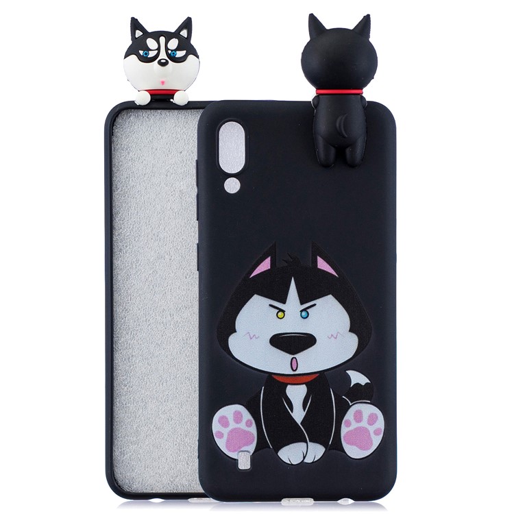 Pattern Printing TPU Gel Protective Case for Samsung Galaxy M20 with 3D Animal Doll - Dog-1