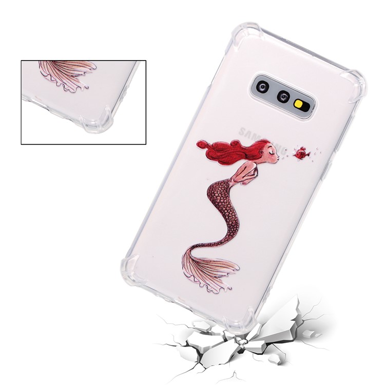 Patterned Shockproof TPU Cell Phone Cover for Samsung Galaxy S10e - Mermaid-3