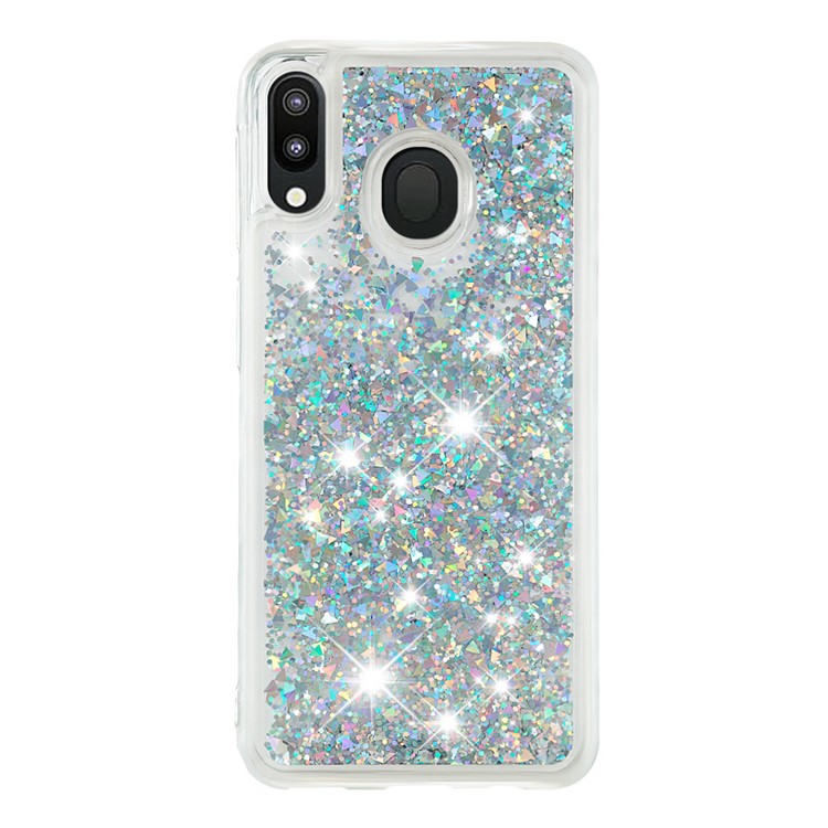 Dynamic Quicksand Shock-absorbing TPU Shell Cover for Samsung Galaxy M20 - Silver-2