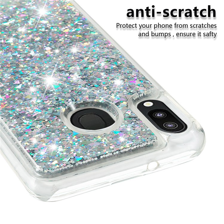 Dynamic Quicksand Shock-absorbing TPU Shell Cover for Samsung Galaxy M20 - Silver-4