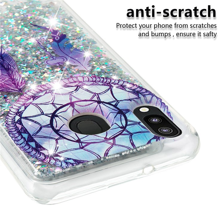 Moving Glitter Powder Sequins Patterned TPU Case for Samsung Galaxy M20 - Dream Catcher-4