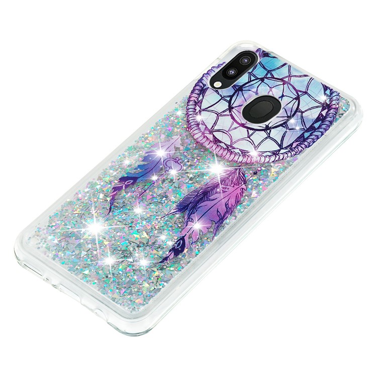 Moving Glitter Powder Sequins Patterned TPU Case for Samsung Galaxy M20 - Dream Catcher-5