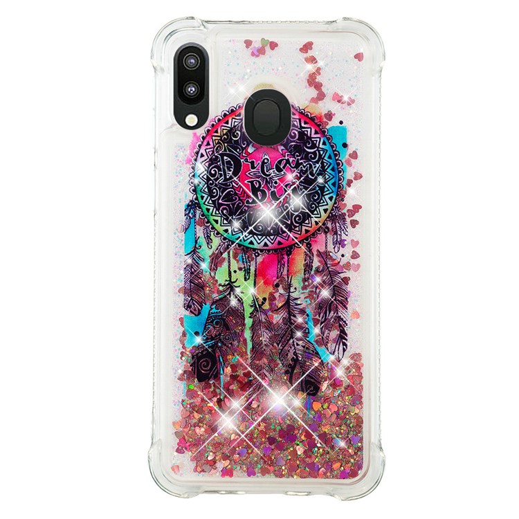 Liquid Glitter Powder Patterned Quicksand Shockproof TPU Mobile Case for Samsung Galaxy M20 - Colorful Dream Catcher-4