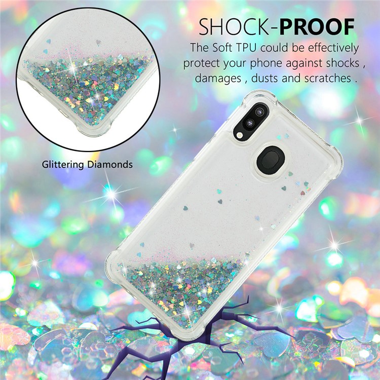 Dynamic Quicksand Shock-absorbing TPU Protection Phone Casing for Samsung Galaxy M20 - Cyan-5