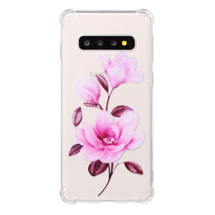 Patterned Soft TPU Shockproof Cell Phone Case for Samsung Galaxy S10 - Vivid Flower-2