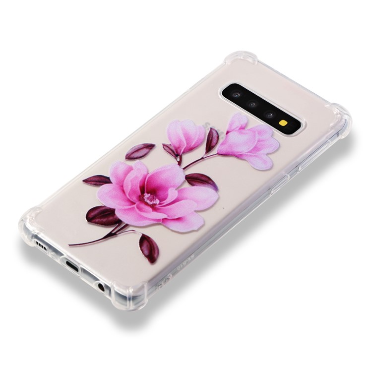 Patterned Soft TPU Shockproof Cell Phone Case for Samsung Galaxy S10 - Vivid Flower-4