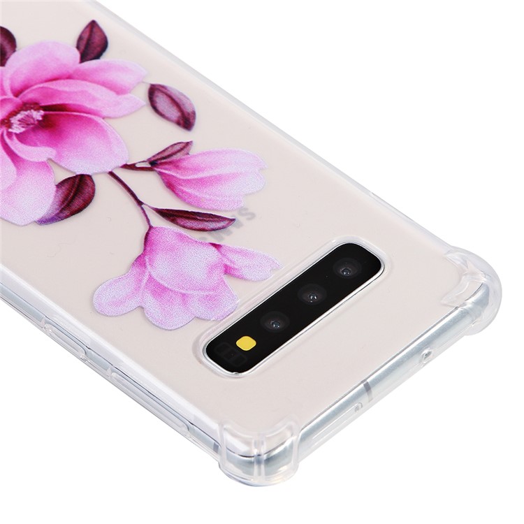 Patterned Soft TPU Shockproof Cell Phone Case for Samsung Galaxy S10 - Vivid Flower-5