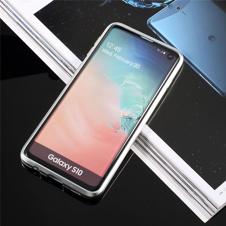 

Крышка Телефона Магнитного Притяжения Закаленное Стеклянная Для Samsung Galaxy S10 - Серебряный, Galaxy S10