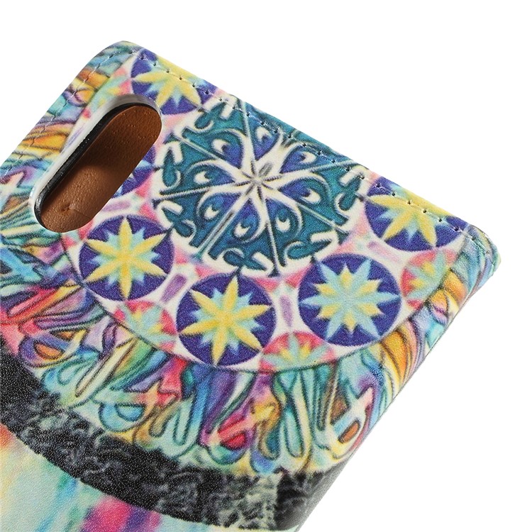 Pattern Printing Leather Wallet Case for Samsung Galaxy M10 - Dream Catcher-5