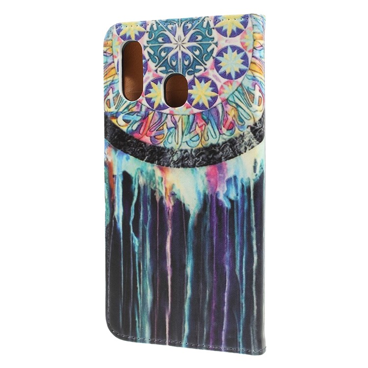 Pattern Printing Leather Wallet Stand Case for Samsung Galaxy A30 / A20 - Dream Catcher-5