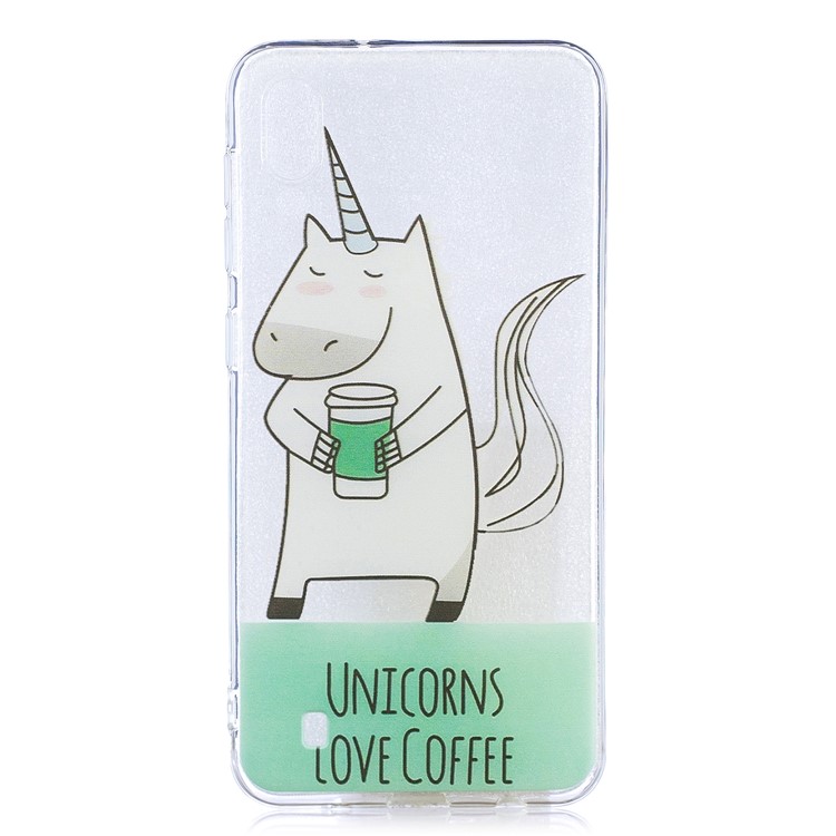 

Pattern Printing Soft TPU Case for Samsung Galaxy M10 - Unicorns Love Coffee, Galaxy M10