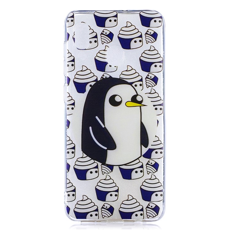 

Pattern Printing Soft TPU Case for Samsung Galaxy A30 / A20 - Penguin and Cupcake, Galaxy A30